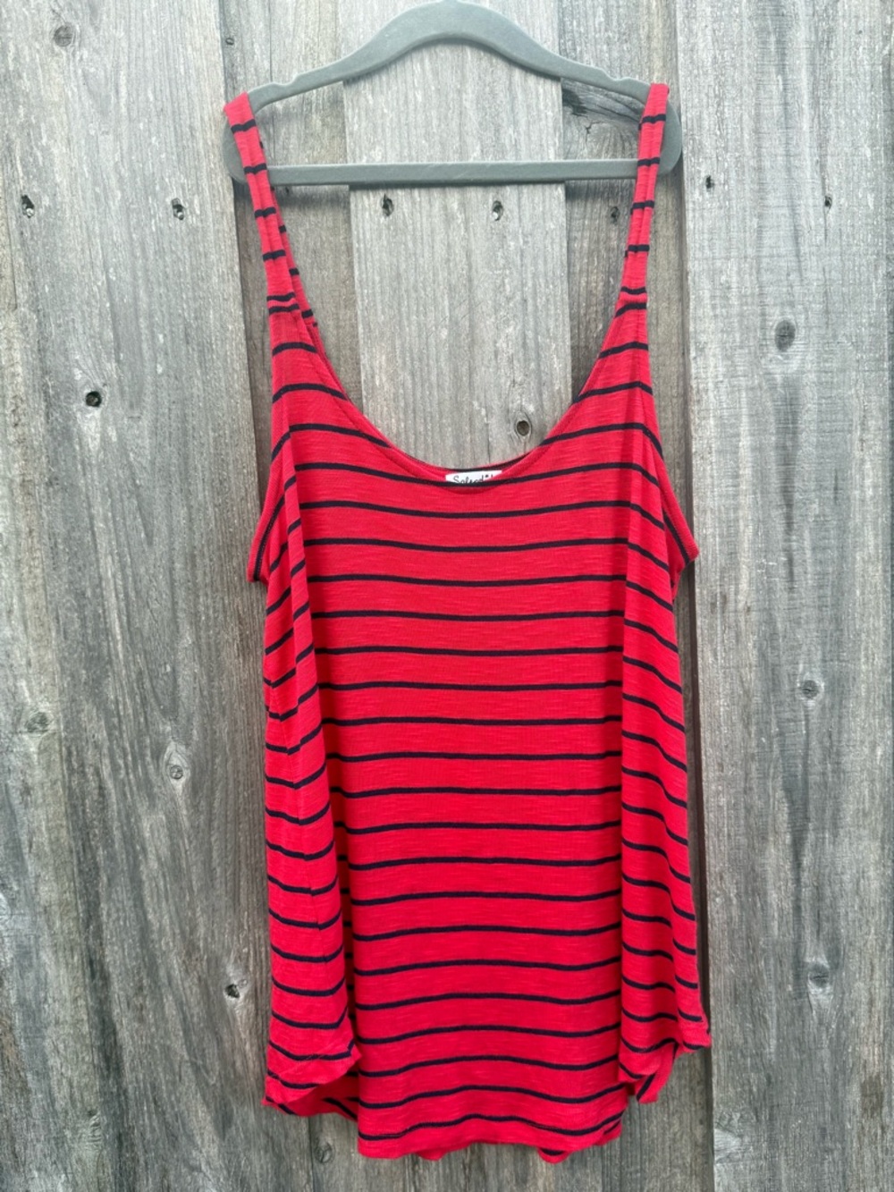 Splendid Red and Black Striped Tank Top